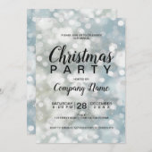 銀の《写真》ぼけ味の雪エレガントの降るクリ企業のスマス 招待状 (正面/裏面)