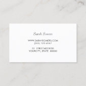 銀はっきりしたフェイク箔シックブラックリネンストライプの 名刺 (裏面)