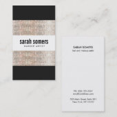 銀はっきりしたモダンセイン美しいサロン 名刺 (正面/裏面)