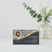 銀はっきりした煉瓦の壁建築業者 名刺 (スタンド正面)