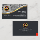 銀はっきりした煉瓦の壁建築業者 名刺 (正面/裏面)