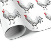 銀はハンブルクオンドリの包装紙をちりばめました ラッピングペーパー (ロールコーナー)