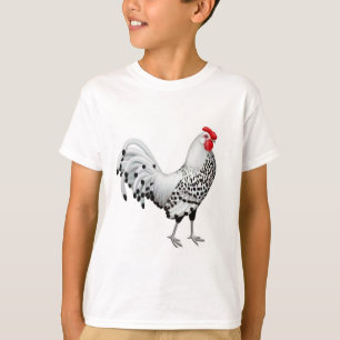 銀はハンブルクオンドリの子供のTシャツをちりばめました Tシャツ