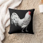 銀はハンブルクオンドリの枕をちりばめました クッション (ブランケット)