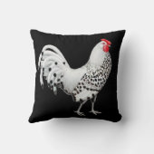 銀はハンブルクオンドリの枕をちりばめました クッション (裏面)