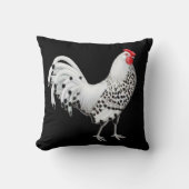 銀はハンブルクオンドリの枕をちりばめました クッション (正面)