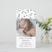 銀はベビーシャワーの写真カード感謝していしています サンキューカード (スタンド正面)