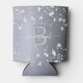 銀は白モノグラムの名前を主演する 缶クーラー (正面)