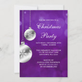 銀は紫色の《写真》ぼけ味のクリスマス・パーティを飾ります 招待状 (正面)
