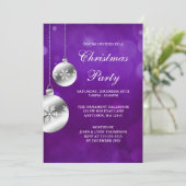 銀は紫色の《写真》ぼけ味のクリスマス・パーティを飾ります 招待状 (スタンド正面)