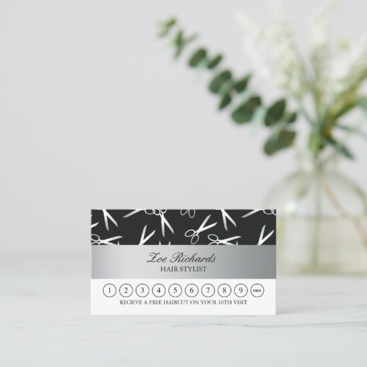 銀は|の美容師のロイヤリティのパンチカードを切ります ロイヤリティカード (スタンド正面)