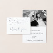 銀ぱくのひもライト写真は感謝していしています 箔カード (ディスプレー)