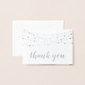 銀ぱくのひもライト写真は感謝していしています 箔カード (封筒付き正面)