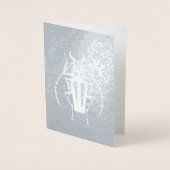 銀ぱくのカブトムシの挨拶状 箔カード (正面)