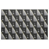 銀または灰色の黒の白オイルの掘削装置 ファブリック (ファットクウォーター)