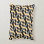 銀アイボリー幾何複合タイル アクセントクッション (裏面(縦))