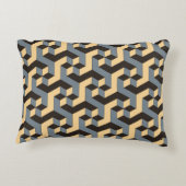 銀アイボリー幾何複合タイル アクセントクッション (裏面)