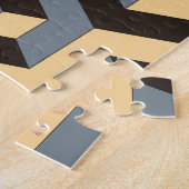 銀アイボリー幾何複合タイル ジグソーパズル (側面)