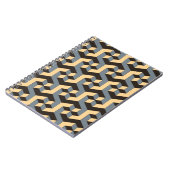 銀アイボリー幾何複合タイル ノートブック (左側)