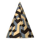 銀アイボリー幾何複合タイル パーティーハット (裏面)