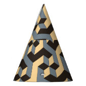 銀アイボリー幾何複合タイル パーティーハット (左)