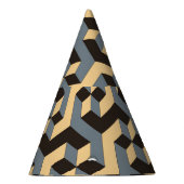 銀アイボリー幾何複合タイル パーティーハット (右)