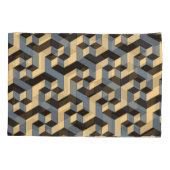 銀アイボリー幾何複合タイル 枕カバー (裏面)