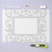 銀アカンサス華美リーフヴィンテージ枠 薄葉紙 (クラフト)