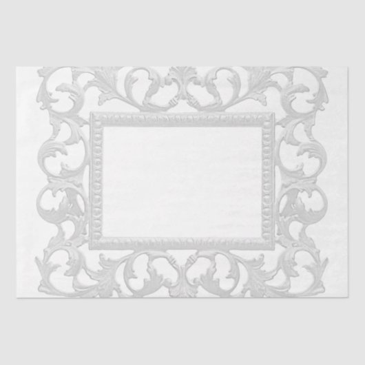 銀アカンサス華美リーフヴィンテージ枠 薄葉紙 (正面)
