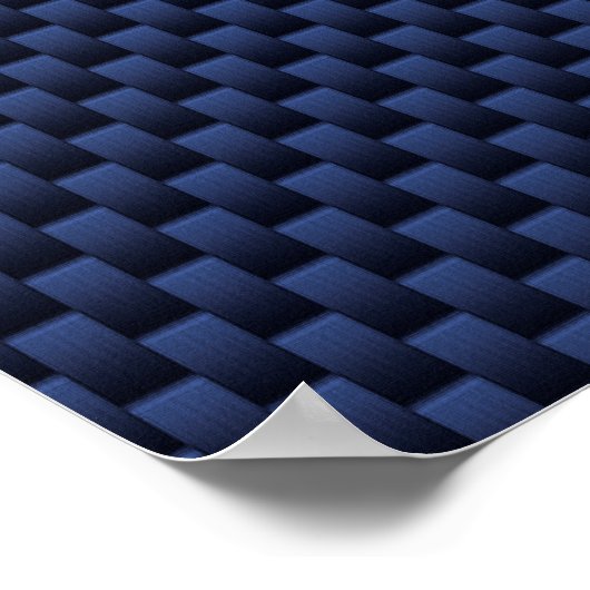 銀アリー〔占星術の〕十二宮図サインネイビーカーボンファイバースタイル ポスター (角)