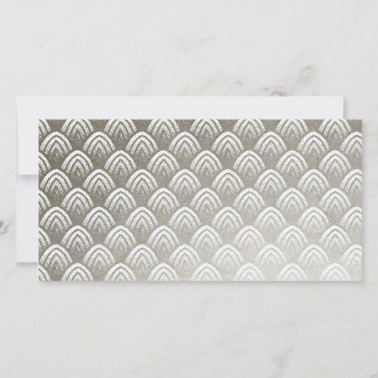 銀アールデコパターン卒業写真 案内状 (裏面)