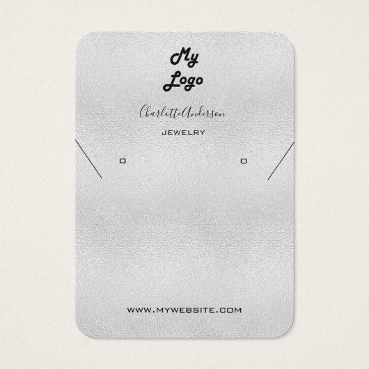 銀イヤリングジュエリー写真表示カード (正面)