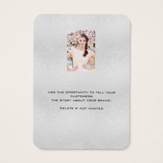 銀イヤリングジュエリー写真表示カード (裏面)