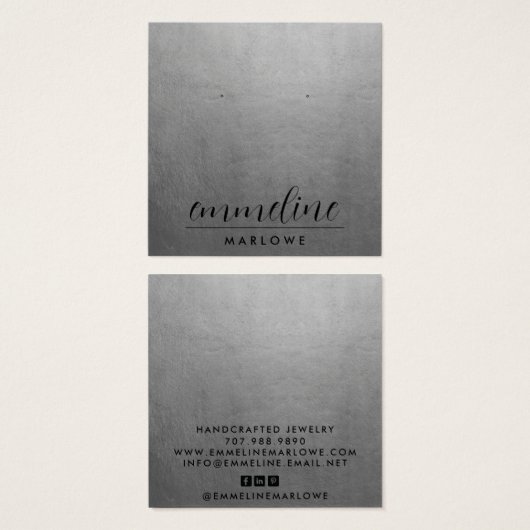 銀イヤリンモダングジュエリー表示カード (正面&裏面)