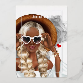 銀インクバチェロレッテ箔招待状 箔招待状