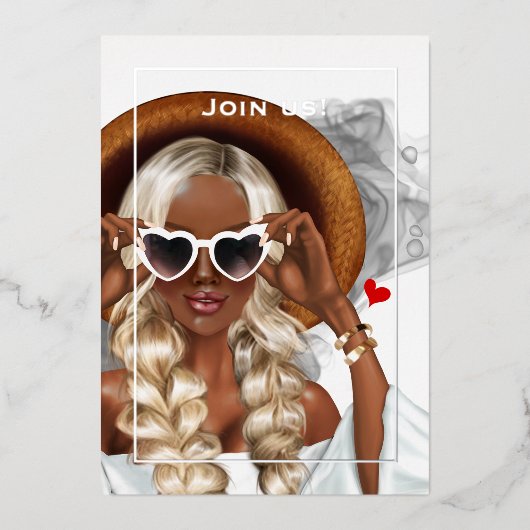 銀インクバチェロレッテ箔招待状 箔招待状 (正面)