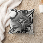銀インク抽象芸術 クッション (ブランケット)