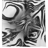 銀インク抽象芸術 シャワーカーテン (正面)