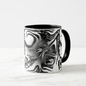 銀インク抽象芸術 マグカップ (正面右)