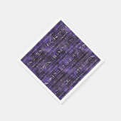 銀エジプトの象形文字パターン スタンダードカクテルナプキン (角)