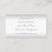 銀エレガントとピンクのバラ エンクロージャーカード (裏面)