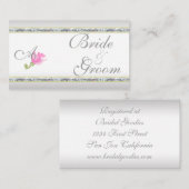 銀エレガントとピンクのバラ エンクロージャーカード (正面/裏面)