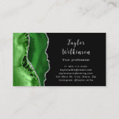 銀エレガントと暗緑色の瑪瑙 名刺 (裏面)