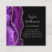 銀エレガントと濃紫の瑪瑙 スクエア名刺 (裏面)