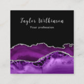 銀エレガントと濃紫の瑪瑙 スクエア名刺 (正面)