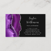 銀エレガントと濃紫の瑪瑙 名刺 (裏面)