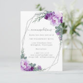 銀エレガントと紫のフローラの結婚詳細 エンクロージャーカード (スタンド正面)