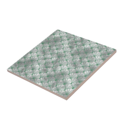 銀エレガントと緑のアールデコ タイル (側面)