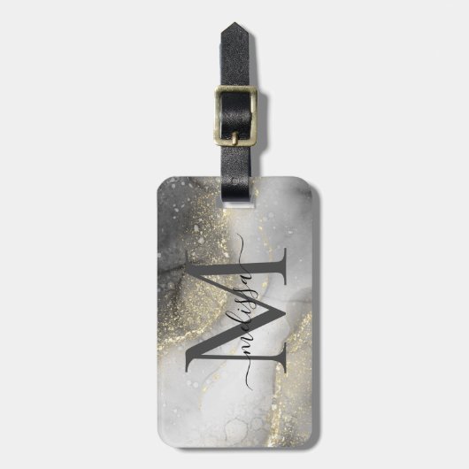 銀エレガントと金ゴールド ラゲッジタグ (正面縦)