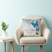 銀エレガントと青の蝶のミスマンスAnos クッション (椅子)